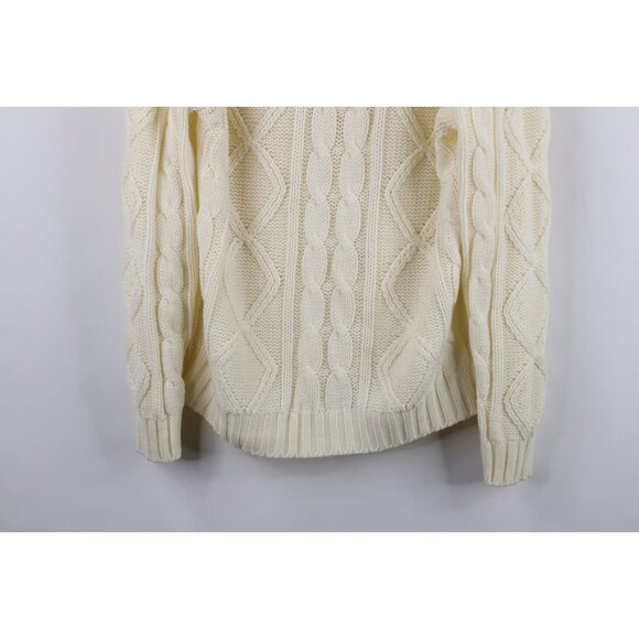 Vintage 70s Streetwear Mens Medium Donegal Fisherman Chunky Cable Knit Sweater - Picture 3 of 10